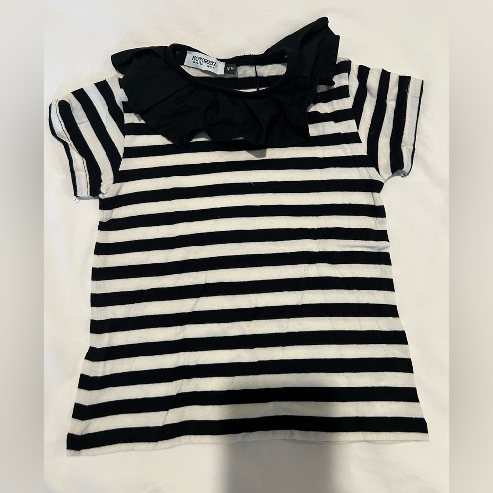 Motoreta black and white striped top